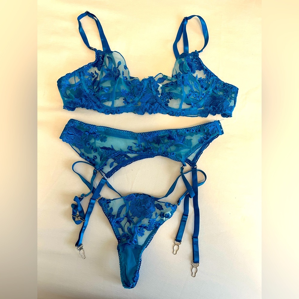3 Piece Floral Lingerie